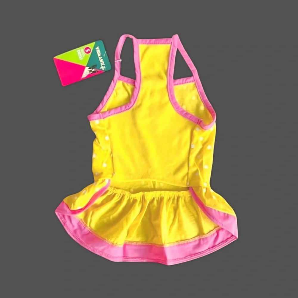 Vibrant Life Yellow Polka Dot Dog Dress